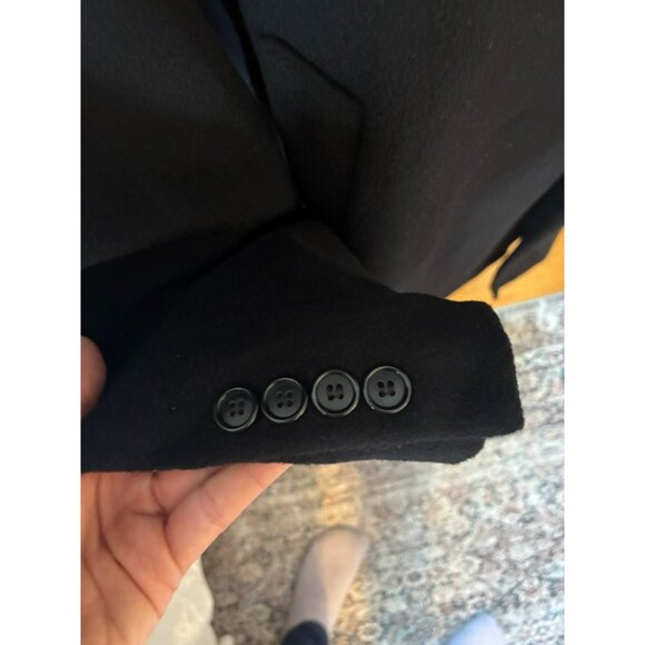 Vintage Jones New York Long Black Heavy Wool Coat size L/XL - Picture 5 of 9